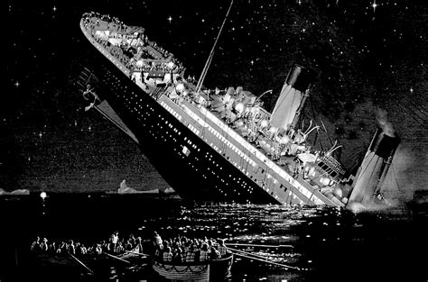 actual photos of titanic sinking.